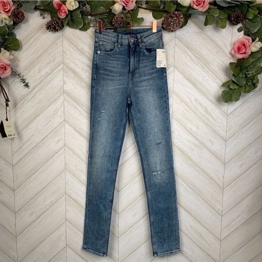 New slim high rise origin stretch denim jeans